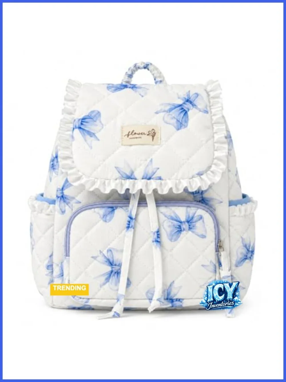 Quilted Mini Backpack Purse for Women, Cotton Floral Drawstring Daypack Travel